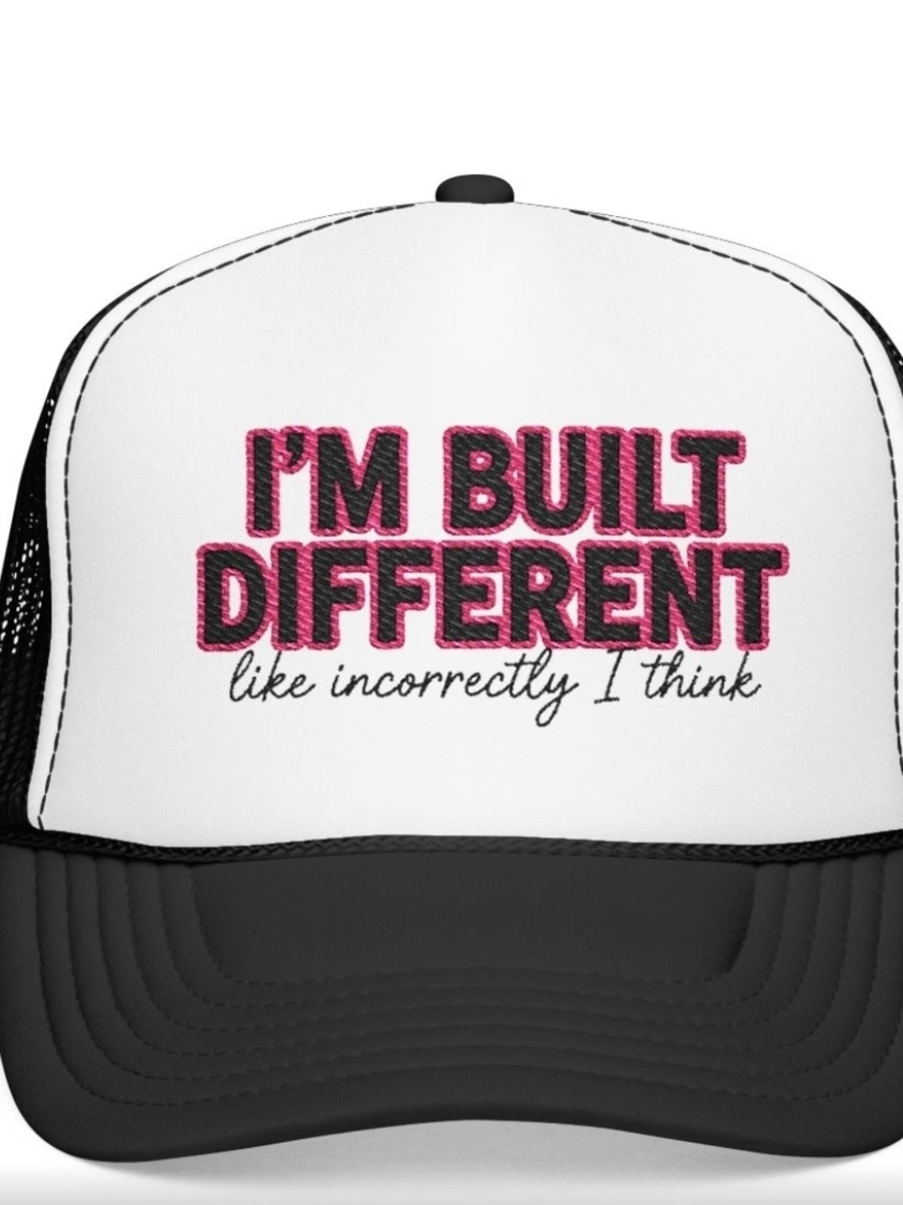 Built Different Pink & Black Trucker Hat NWT Boutique
